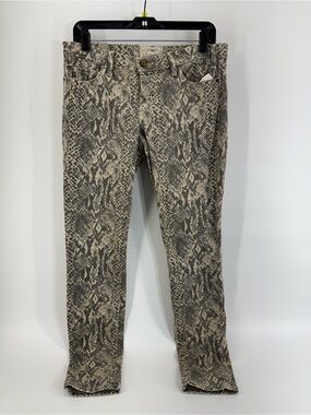 ⚙️ 3For$30 ⚙️ Current/Elliott Women's Snake Print Skinny Jeans - Beige and Gray